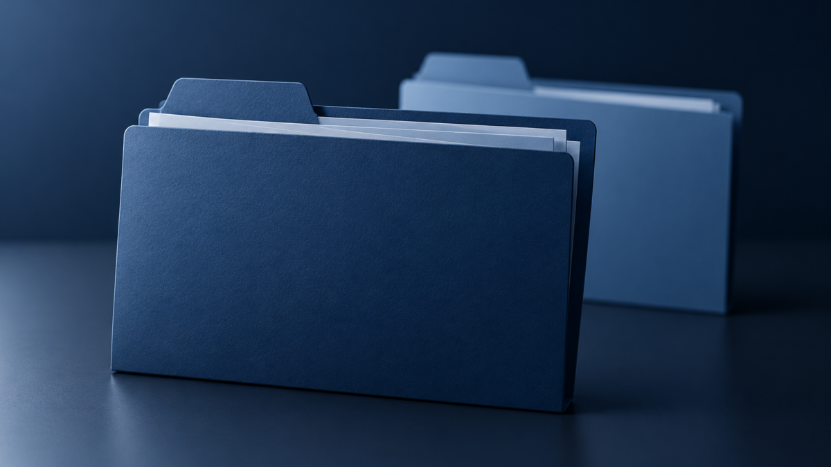 Illustration of overlapping file folders representing data held on people outside a business's own client base